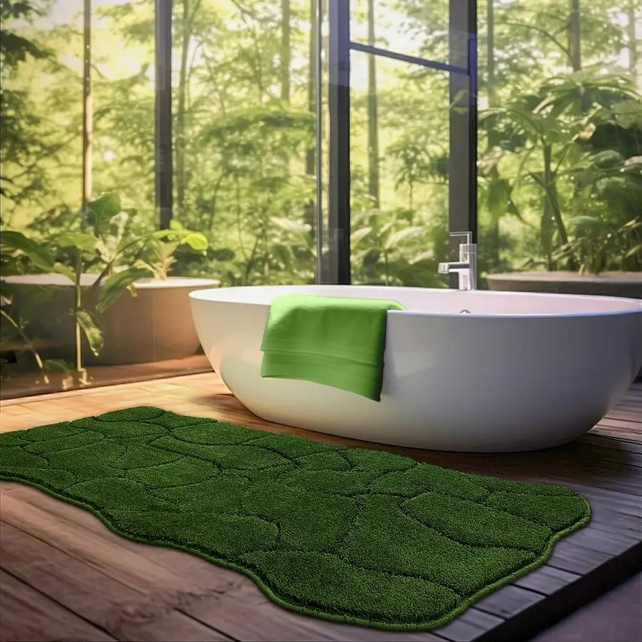 

Большой коврик-дорожка для ванной, 22x47 дюймов, нескользящий, мягкий, впитывающий и быстросохнущий, из микрофибры, для ванной комнаты