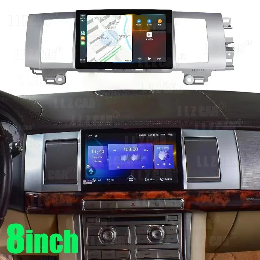 Car Multimedia Video Palyer For Jaguar XF 2009-2015 GPS Navigation BT 8inch Android 13 256GB Car Radio HU DSP CarplayQLED Screen