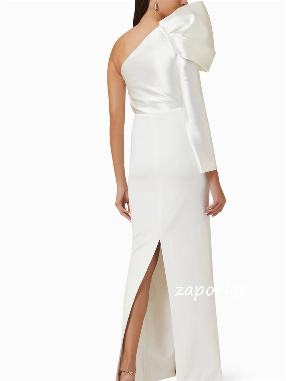 Customized Fashion Jersey Pleat Straight One-shoulder Long Dresses Bespoke Occasion Celebrity Elegant Chinese Style