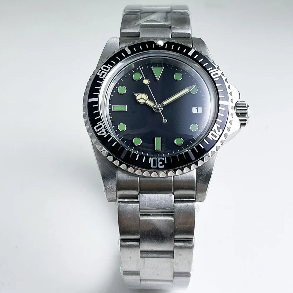 ساعة كلاسيكية للرجال مقاس 39 ملم مقاومة للماء، إطار دوار متعدد الألوان، ميكانيكية أوتوماتيكية قابلة للطي بإبزيم من الفولاذ المقاوم للصدأ