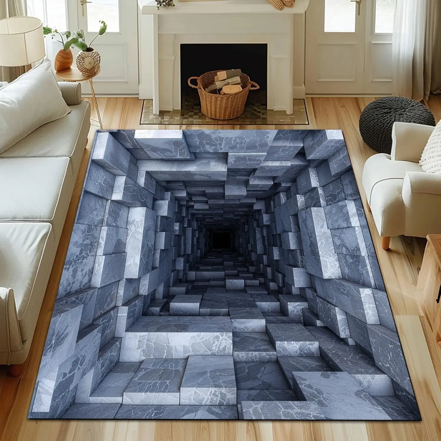 3D Ancient Tree Creek Sunset Mountain LandscapeCarpet Mat Bedroom Living Room Tea Table Foot Mat Home Living Room Decoration Rug