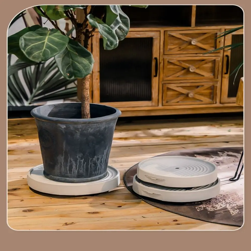 Portable Round Movable Plant Stand Universal Wheel Non-Slip Rolling Plant Tray Silent Breathable Plants Pots Holder Outdoor