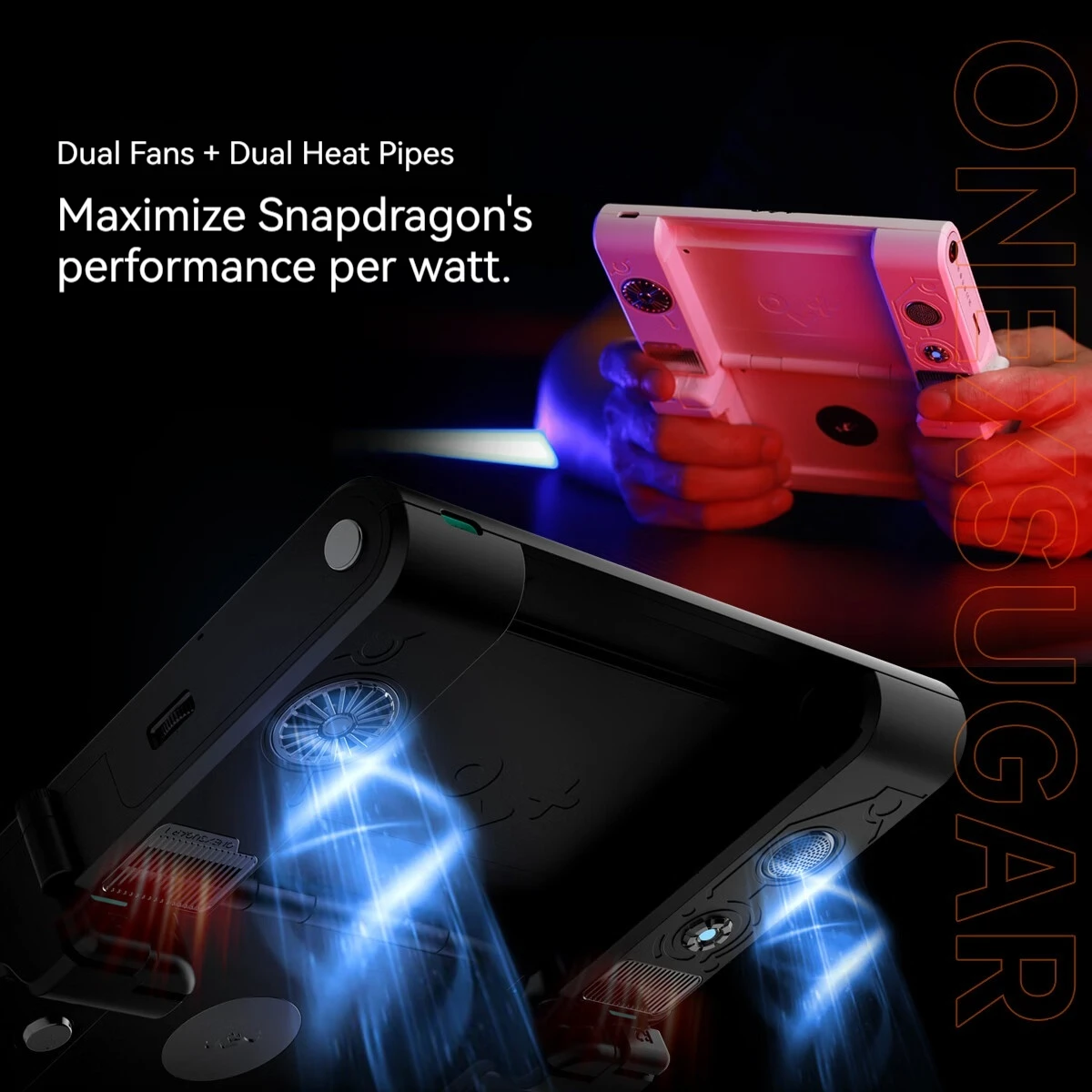OneXPlayer Sugar 1 وحدة تحكم ألعاب مزدوجة الشاشة قابلة للتحويل محمولة باليد Snapdragon G3gen3 3.92 + 6.01 بوصة عصا تحكم لقاعة الشاشة Oled