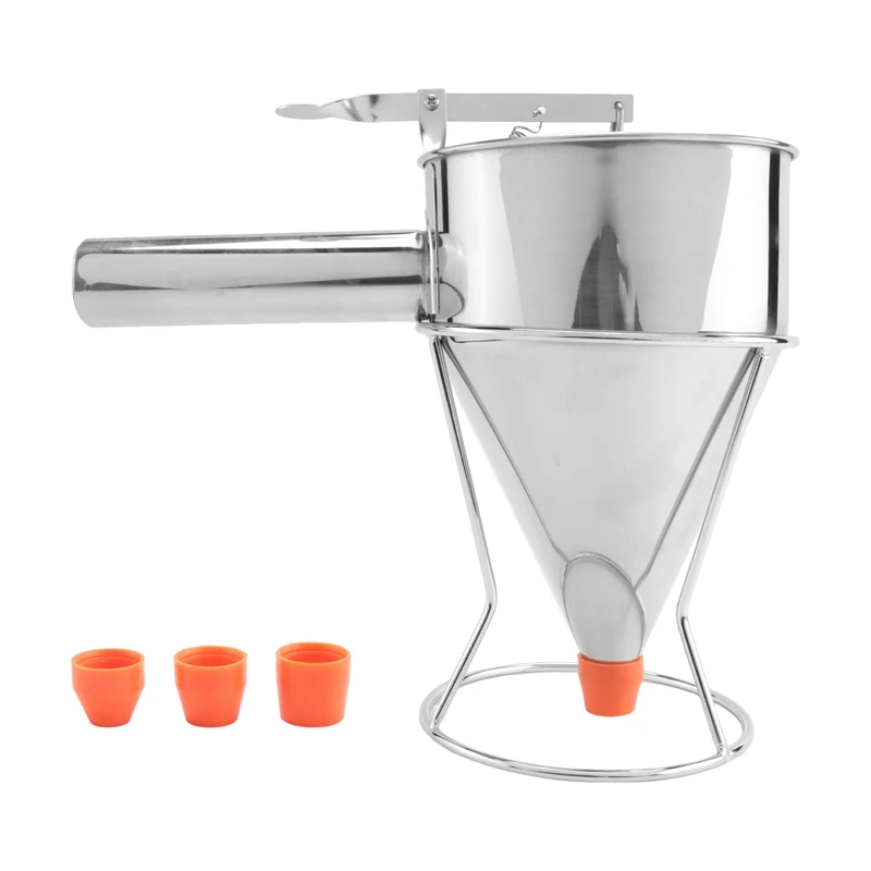 

B08B-диспенсер для теста для пилинга, многокалиберный диспенсер для воронки из нержавеющей стали с подставкой, отлично подходит для блинов, забота