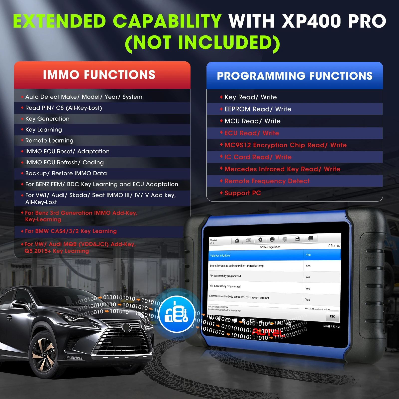 Autel MaxiIM IM508S Key Programmeur OBD2 Scanner met XP400 PRO Auto Diagnose Alle Systemen Diagnose 2 Jaar Gratis Update