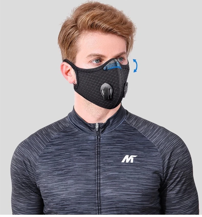 Fahrradmaske Sport Waschbar Wiederverwendbar mit Filter Staubmaske Fahrrad-Gesichtsmaske für Männer Reitmaske Bandana Aktivkohlefilter – Detail 3
