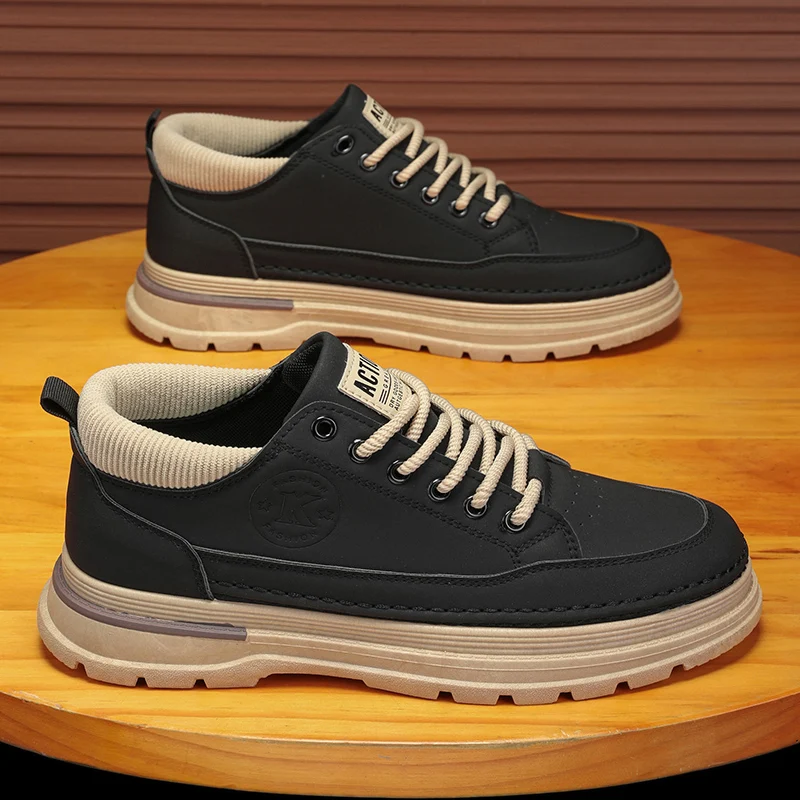Sapatos de plataforma masculinos moda casual deserto na moda versátil antiderrapante esportes novo confortável caminhadas sapato bota de trabalho bota masculina