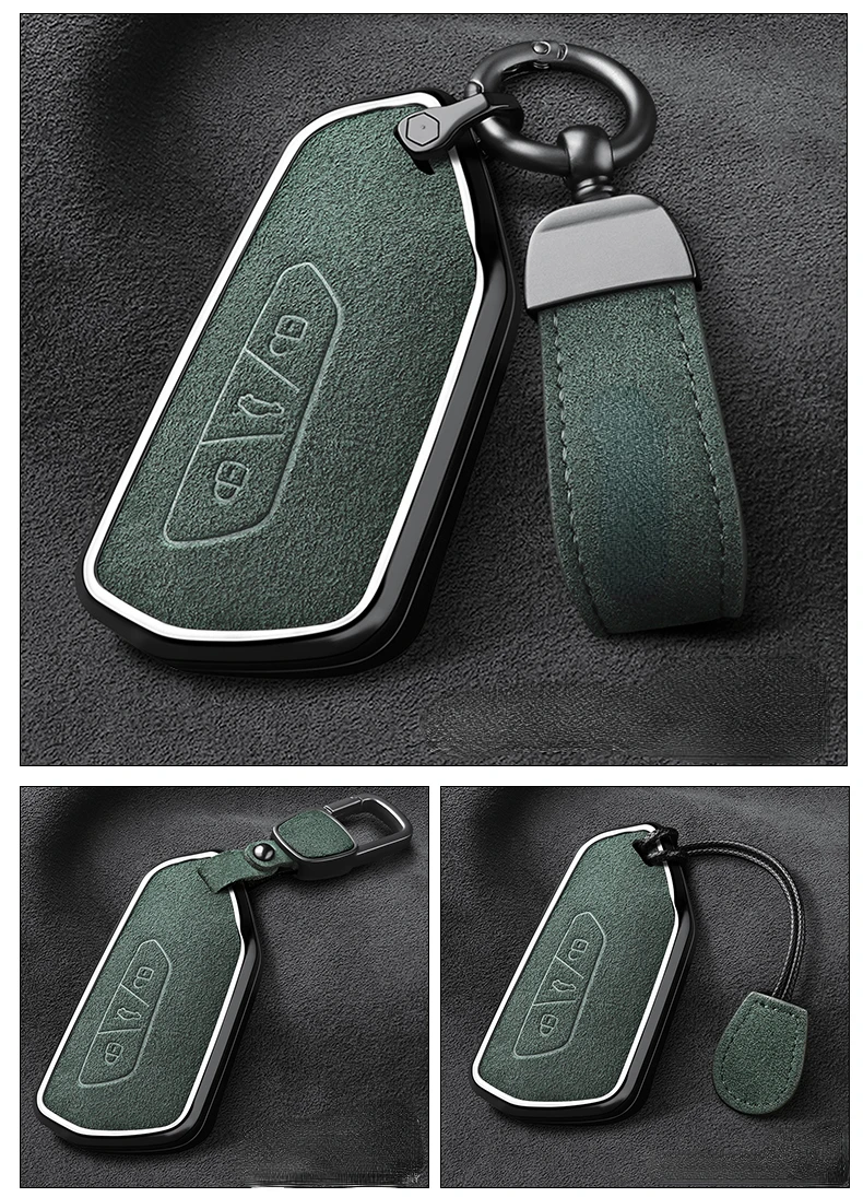 Suitable For Volkswagen 2021-2024 Tavendor  Simple Style Zinc Alloy + Suede Car Remote Key Case Cover