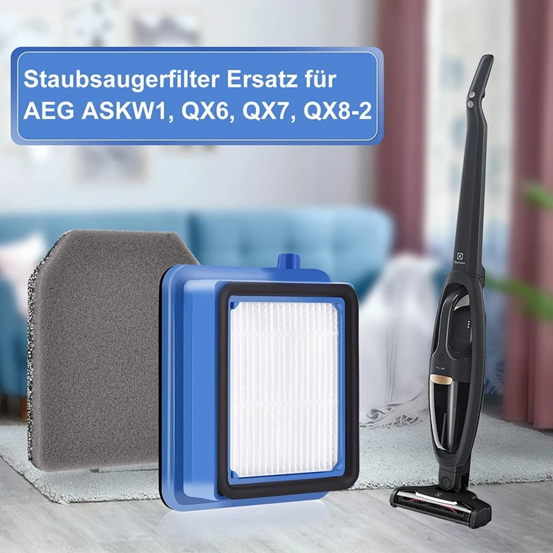 Replacement Filter For AEG ASKW1,QX6,QX7,QX8-2, Replacement Filter For AEG QX8-2-Anim QX6 Cordless Vacuum Cleaner