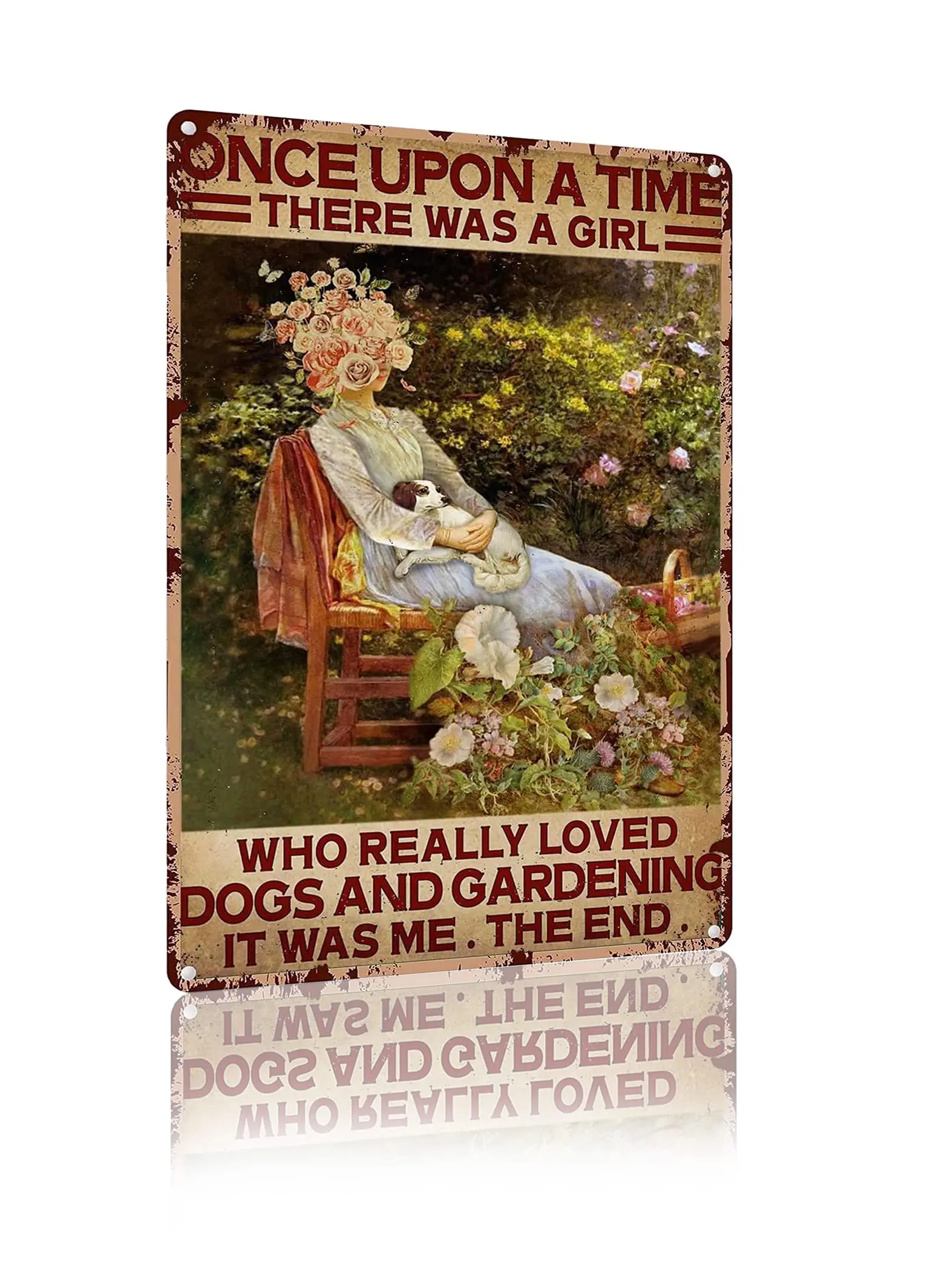 Vintage Garden Gardening Metal Tin Sign Signs A Girl Loves Dogs and Gardening Weed Plant Decor for Garden Home Yard Gift for Gar