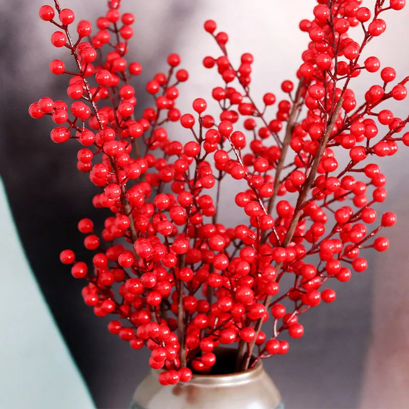

Fortune fruit red fruit simulation eucalyptus holly fruit home decoration ornaments red berry simulation flower wholesale