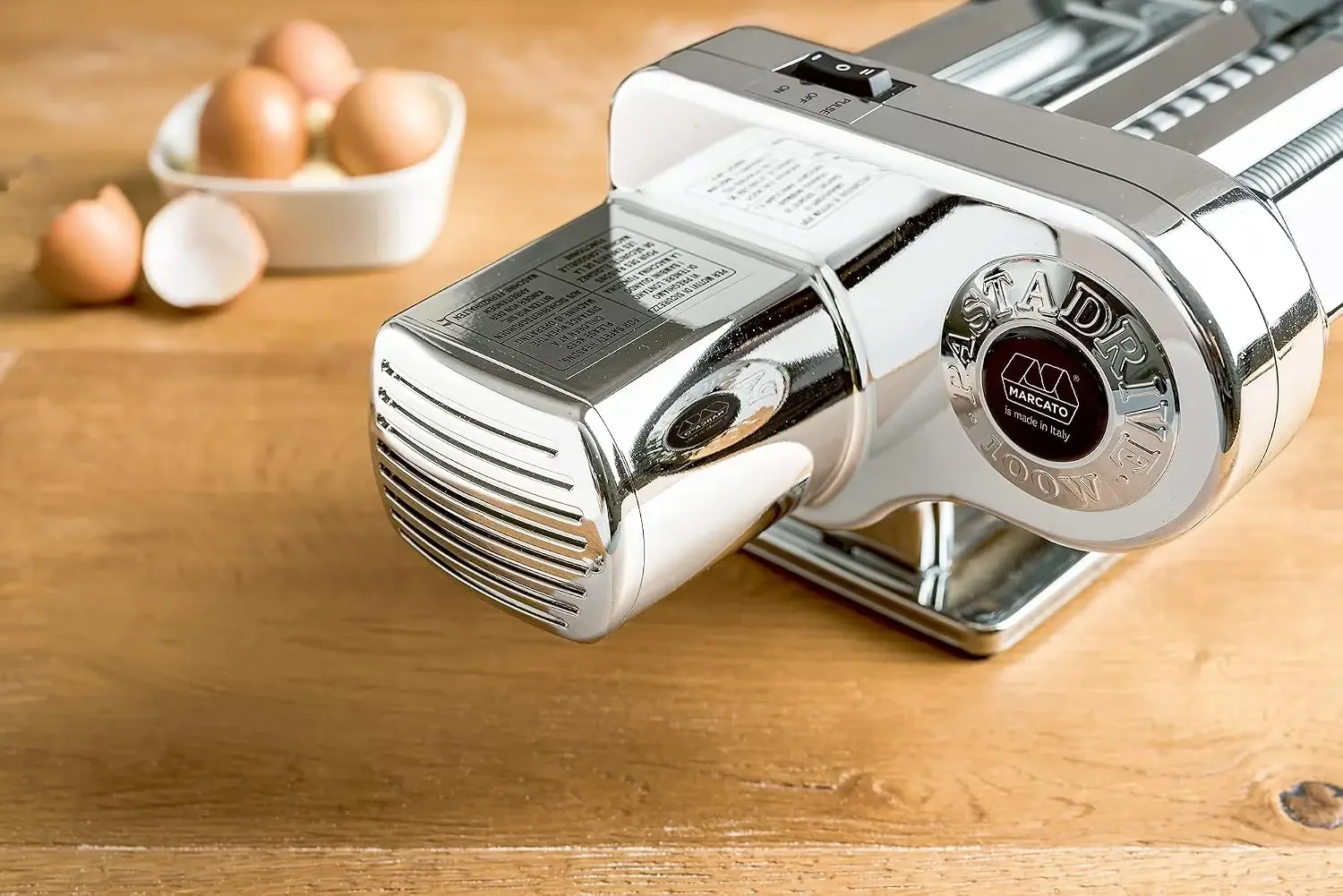 Made in Italy Pastadrive 110W Electric Pasta Machine, Chrome Steel. Compatible with Atlas & Ampia Machines and Marga Mulino