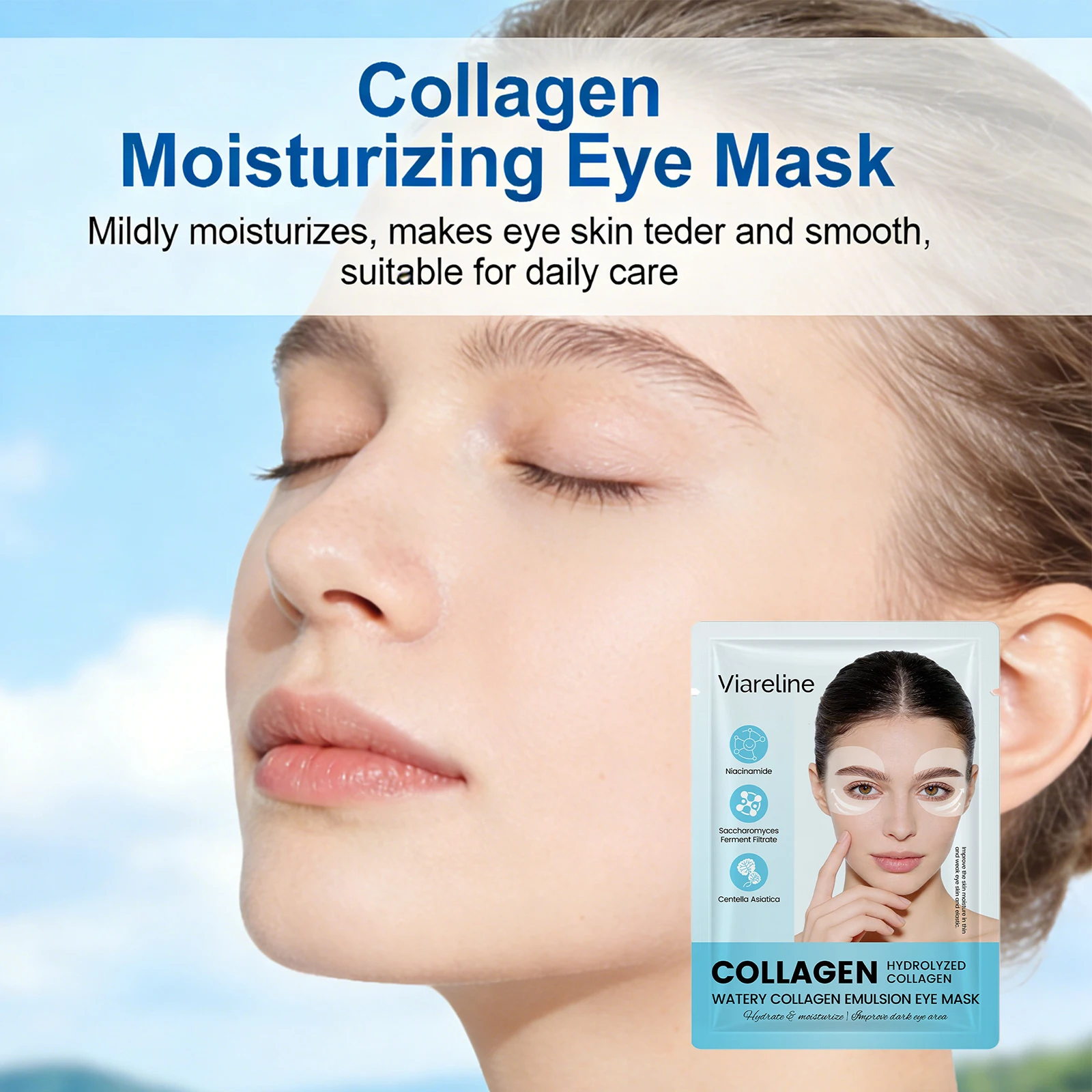 Collagen Moisturizing Eye Mask Firming Lifting Reduce Dark Circles Anti Puffiness Nicotinamide Centella Asiatica Eye Care Mask