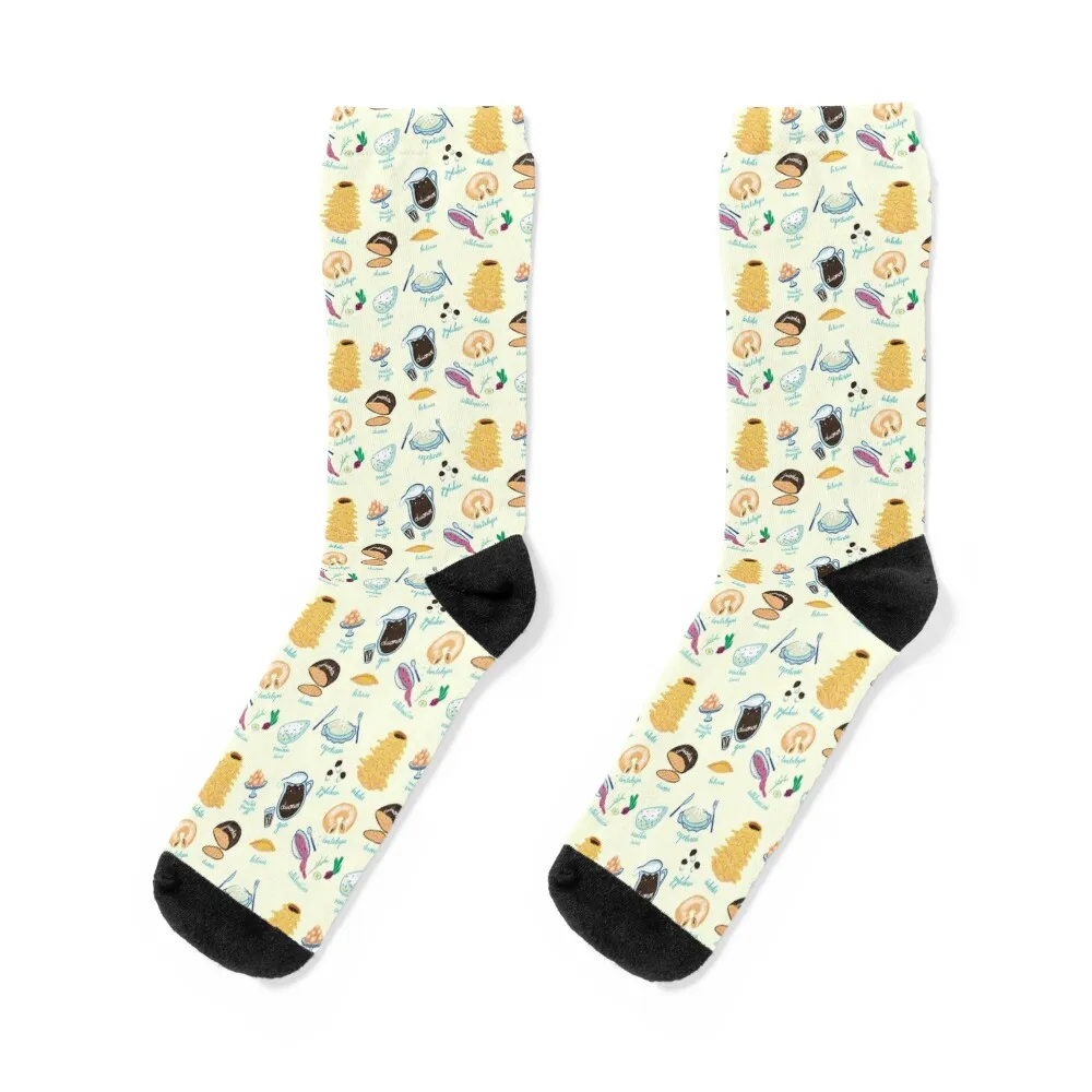 

Lithuanian food Socks anti slip football snow gift winter Socks Man Women's
