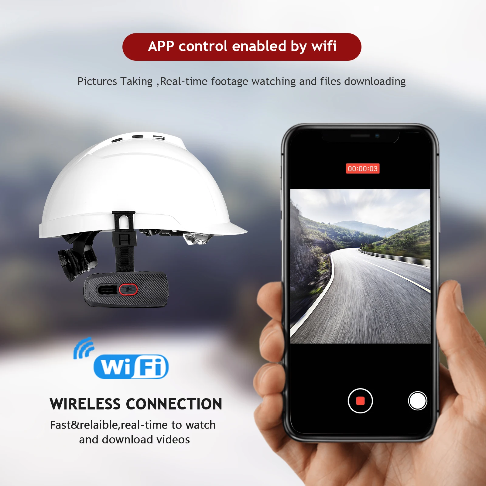 Wifi 4G Camera in Helmet Mini Waterproof Car Recorder Wireless Camera with Mobile APP Remote Monitor Wearable Video Recorder