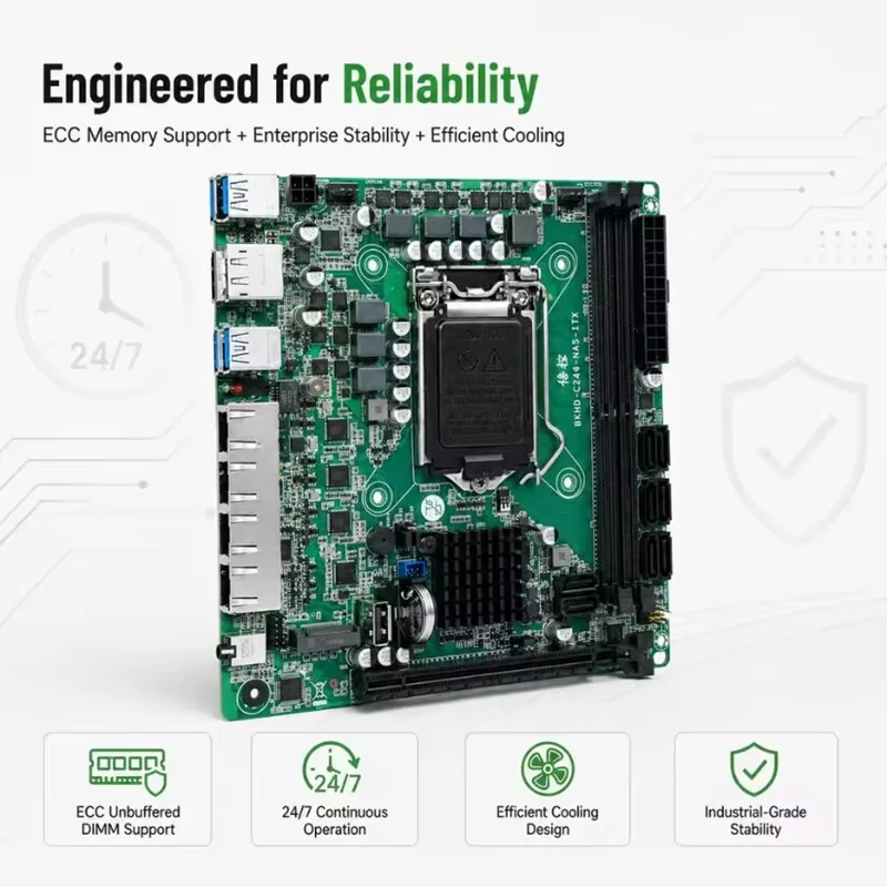 Topton C246 NAS ITX Motherboard 4*I226 2.5G 8*SATA3.0 2*M.2 NVME 2*DDR4 PCIE 16X NAS Board LGA1151 Support 8th/9th Core Xeon CPU