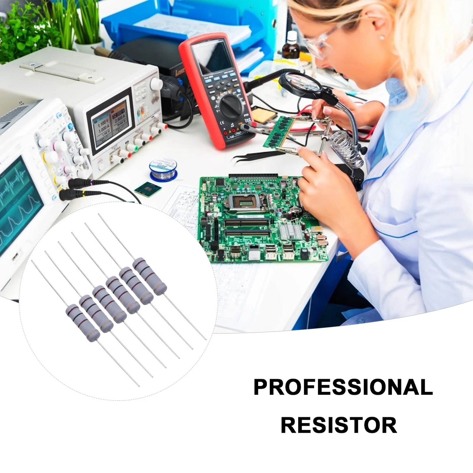 100 Pcs Resistance Solder Resistor Kits Tolerance Resistors for Experiments 2W 5%