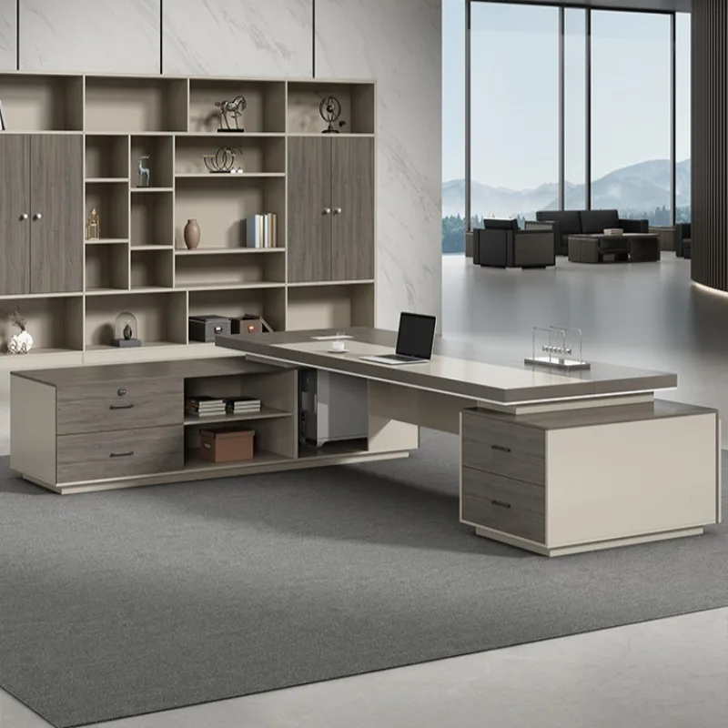 Storage Boss Desk Modern Luxury Accessories Cabinet Work Conference Desk Reception Gaming Designer Escritorio Office Furniture