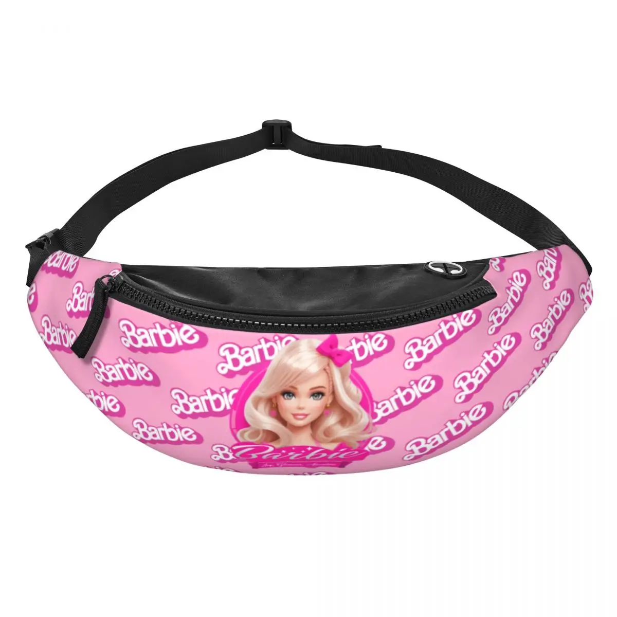 Custom Cartoon Barbie Girl Fanny Pack Women Men Crossbody Waist Bag for Running Phone Money Pouch