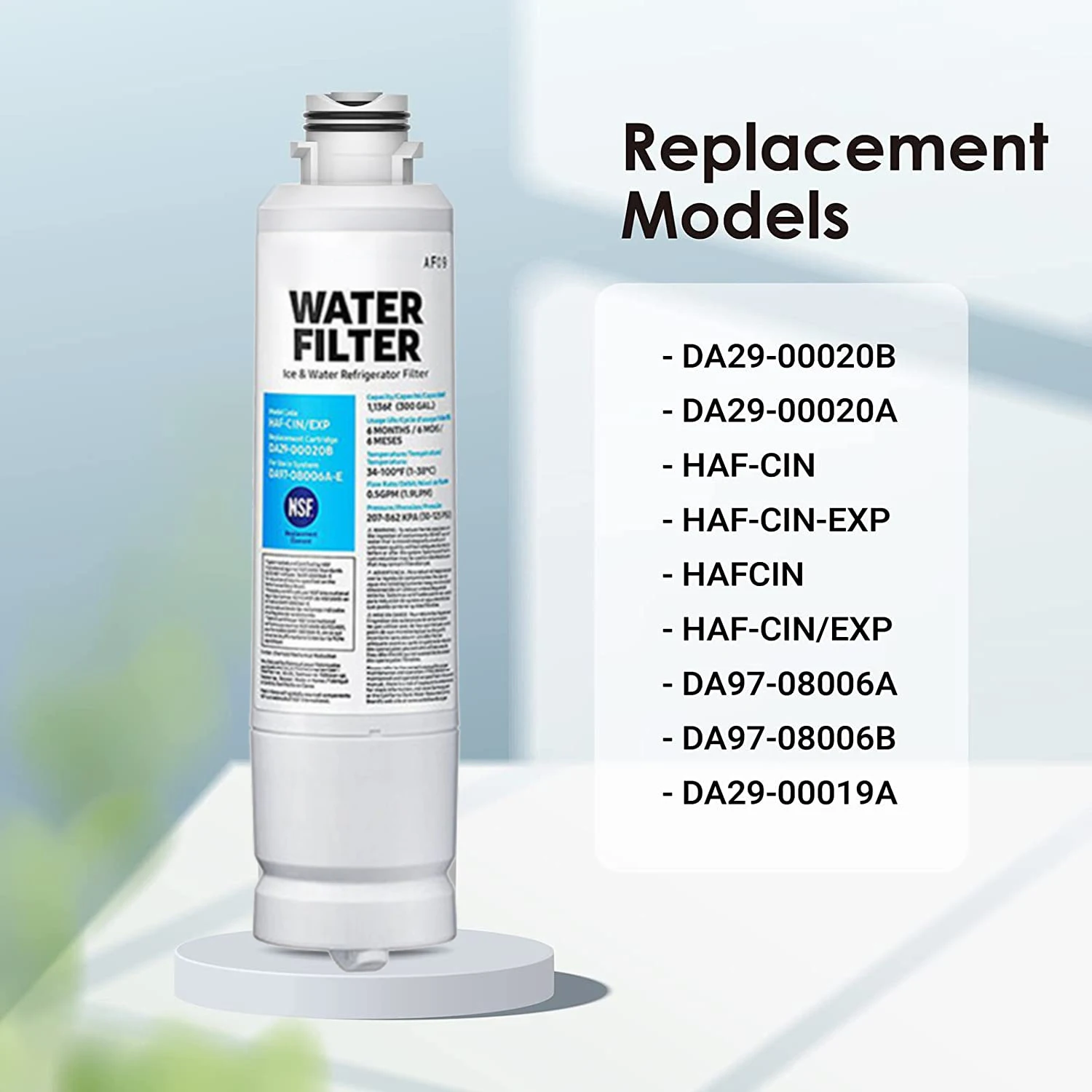 Compatible with DA29-00020A/B Refrigerator Water Filter for HAF-CIN/EXP, RF28HFEDBSR, RF263BEAESR, RF263TEAESG