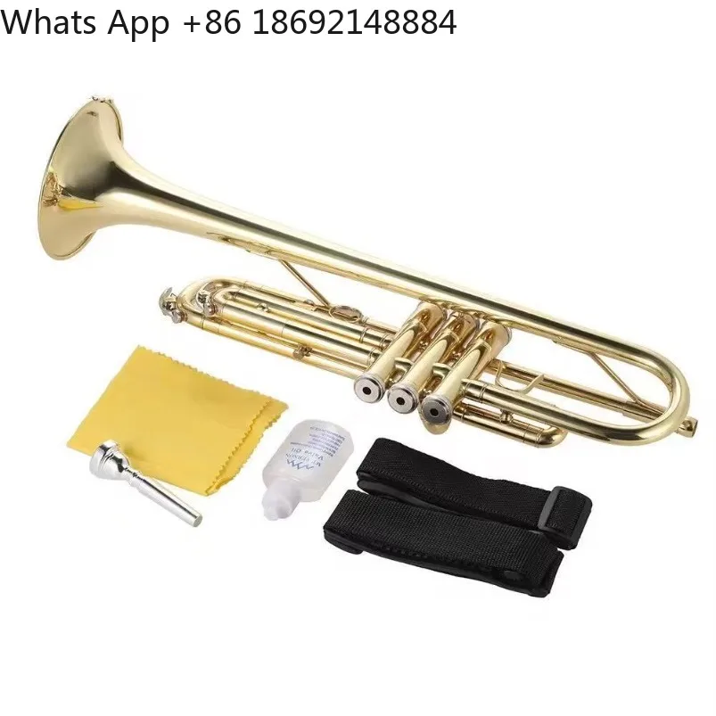 

Direct sales Trumpet musical instrument B flat three-tone brass material Beginner performance examination professional school