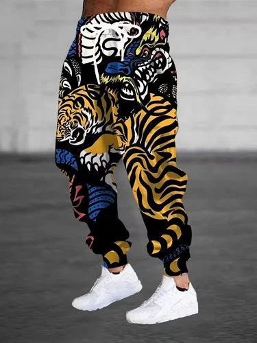2026 new autumn and winter men's horror skeleton trend breathable 3D printed sports pants fashionable street fitness sportswear