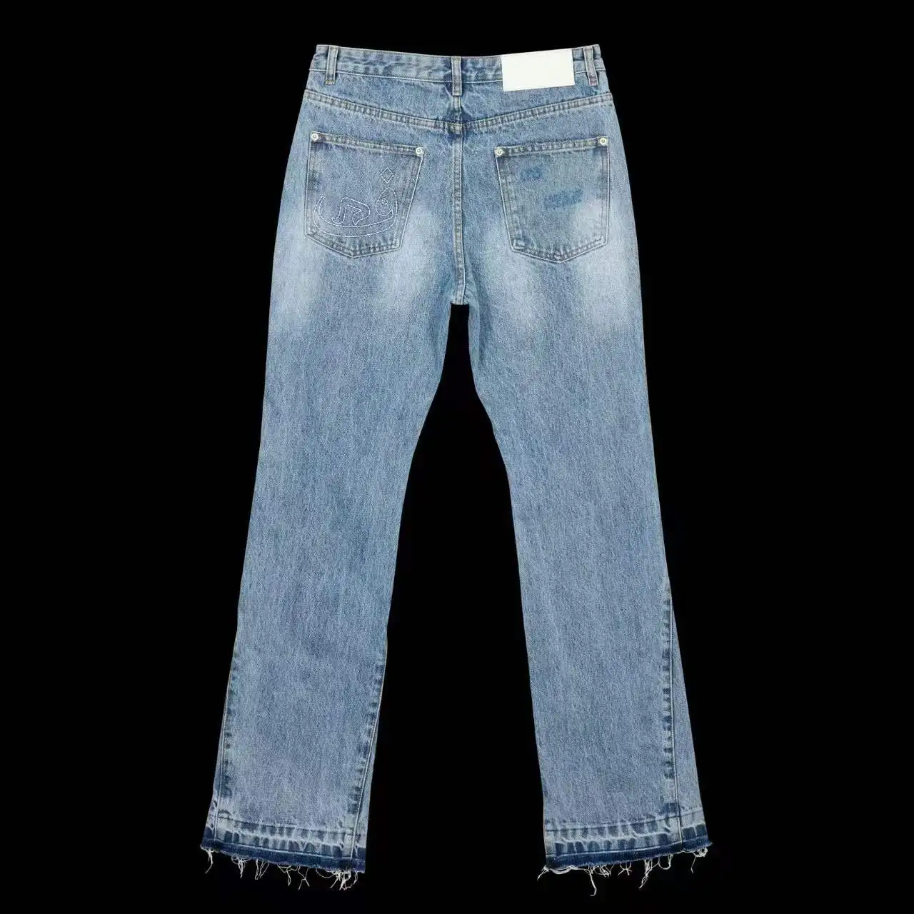 

Y2K American Retro Trend Harajuku Men And Women Slim Jeans Fashion Hip-Hop Geometric Embroidery Gothic Casual Micro-Flared Jeans