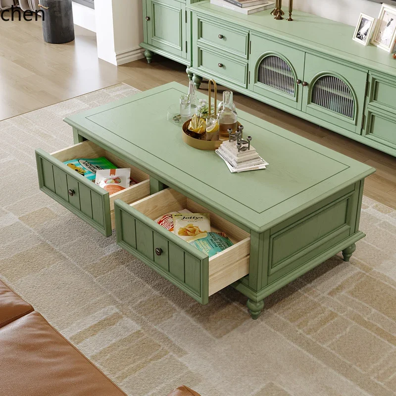 

HYS Solid Wood Coffee Table Small Apartment Living Room Home Coffee Table TV Cabinet