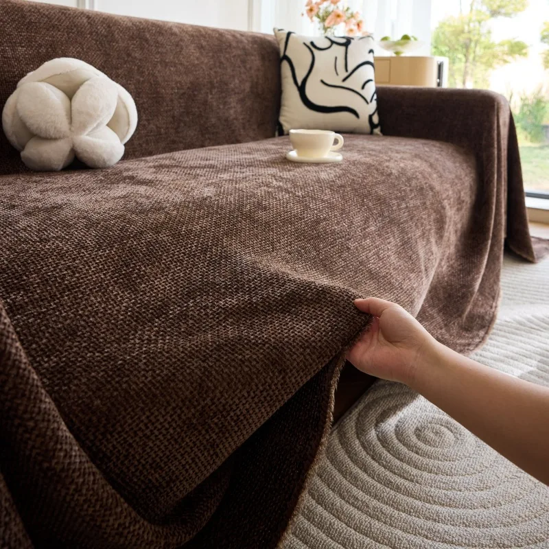 

New Chenille Sofa Cover Anti Cat Scratch Blanket White Grey Sofa Towel for Living Room Furniture Decor Tapestry Couch Cover