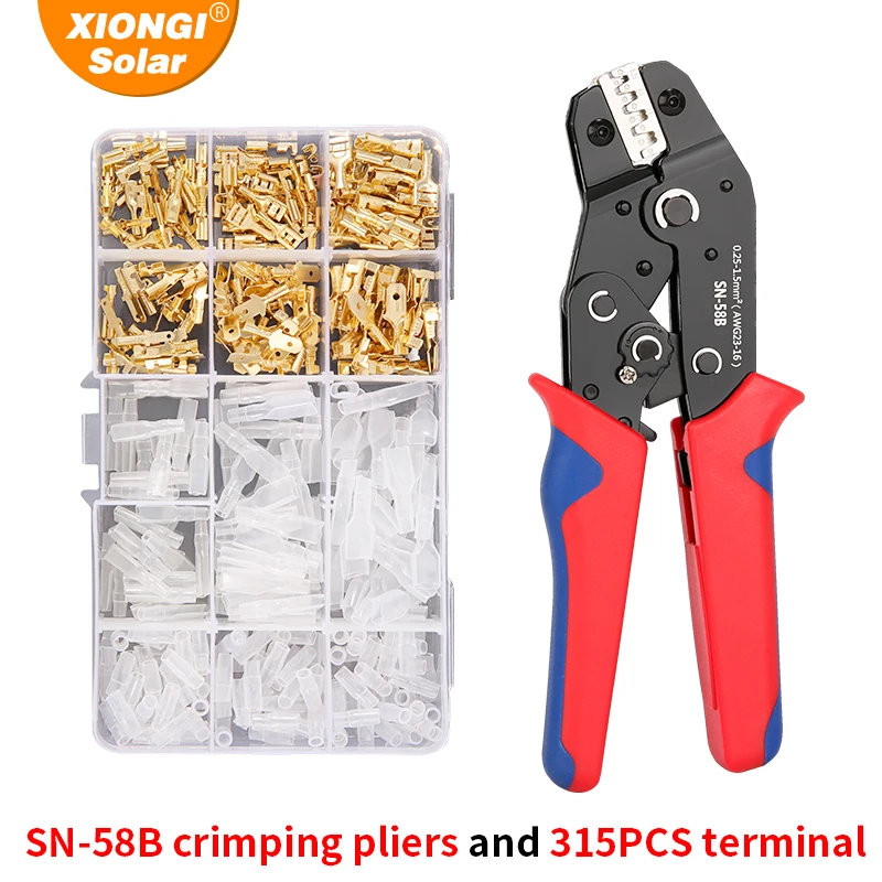 XIONGISOLAR SN-58B Durable High Carbon Steel Ratcheting Crimper-Versatile, Ergonomic Tool for 0.25-1.5mm2(23-16AWG)Wholesale