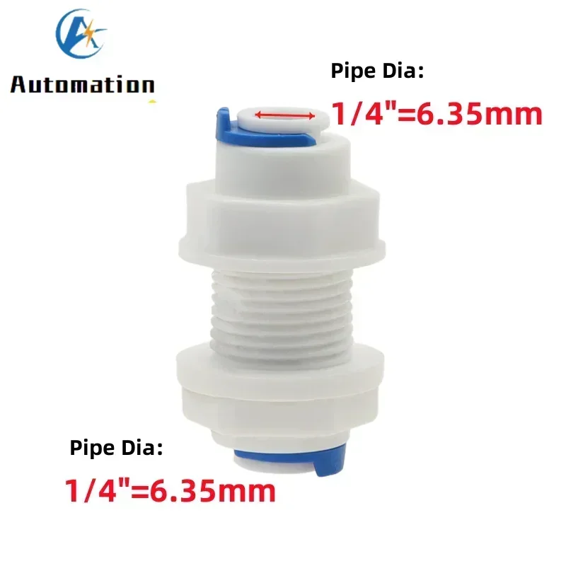5pcs Reverse Osmosis System Straight Bulkhead Equal 1/4" 3/8" OD Hose Connection Coupling RO Water Plastic Quick Connector