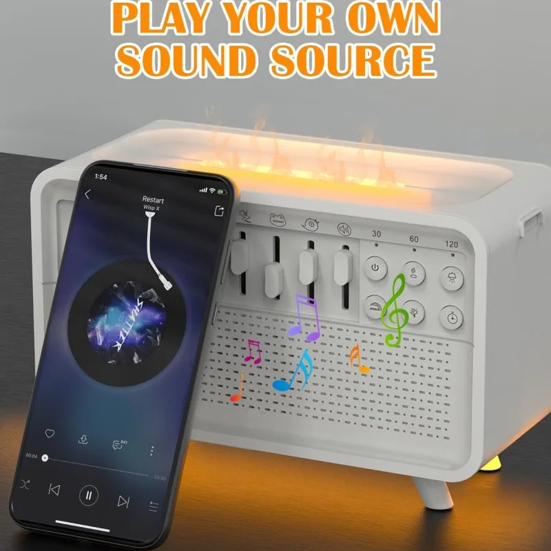 White Noise Sleep Aid Machine – Aromatherapy Humidifier Bluetooth Speaker Night Light