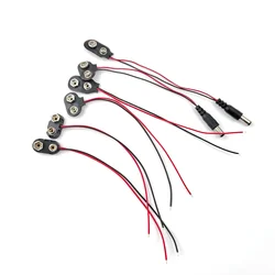 5Pcs I/T Type 9V Battery Snap Connector Clip with Lead Wires Holder 55x21 DC Battery Power Cable Plug Clip Barrel Jack 15cm