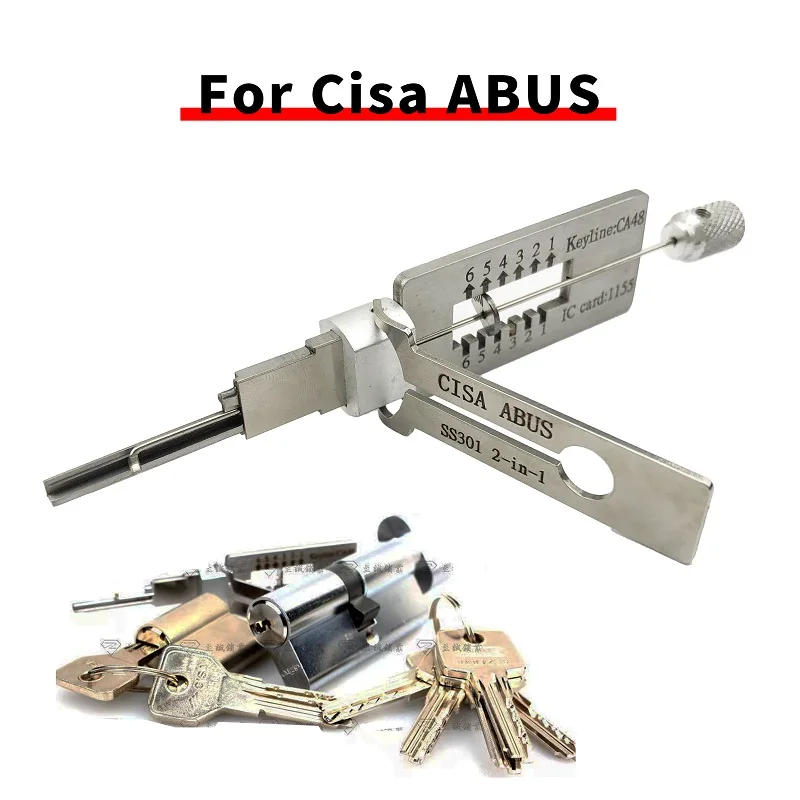 Herramientas Lishi Style 2 en 1 para CISA ABUS, para Lishi SS301 2 en 1, kit de apertura de cilindros de cerradura civil.