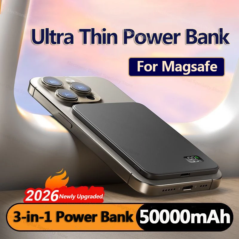 Xiaomi 50000mAh banco de energía inalámbrico magnético portátil PD22.5W batería externa de carga rápida para Magsafe para iPhone Samsung nuevo