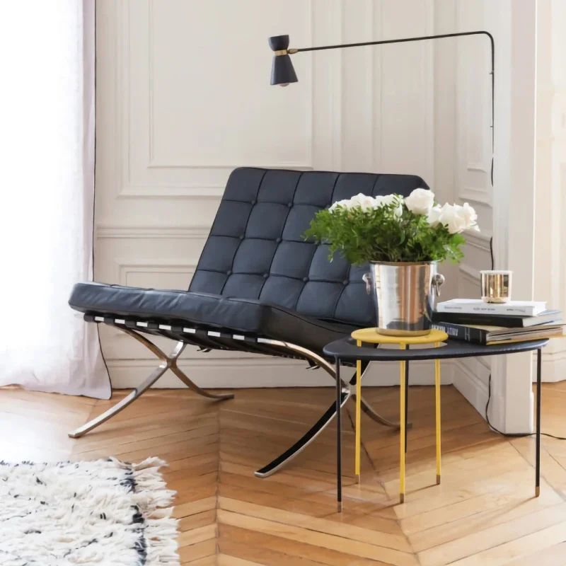 

Modern villa full leather chair Internet celebrity sofa chair