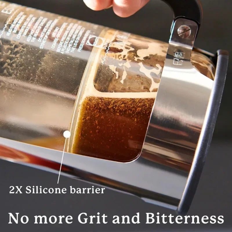 Fast shipping.with Micro-Filter, 32 Ounces, Polished Stainless Steel P7 French Press Coffee Maker - Double-Walled Stainless Stee