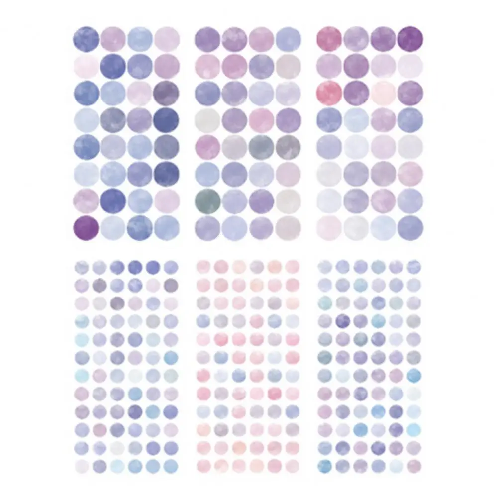 Round 6 Sheets Practical Super Sticky Journal Sticker 4 Styles Hand Account Sticker Self-adhesive   School Supplies