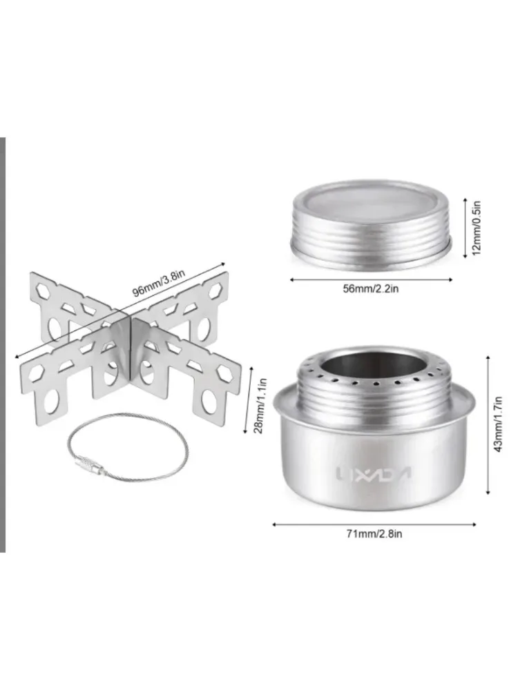 Campingkocher Tragbarer Mini-Alkoholkocher aus Aluminiumlegierung mit Deckel für Outdoor-Camping, Wandern und Backpacking