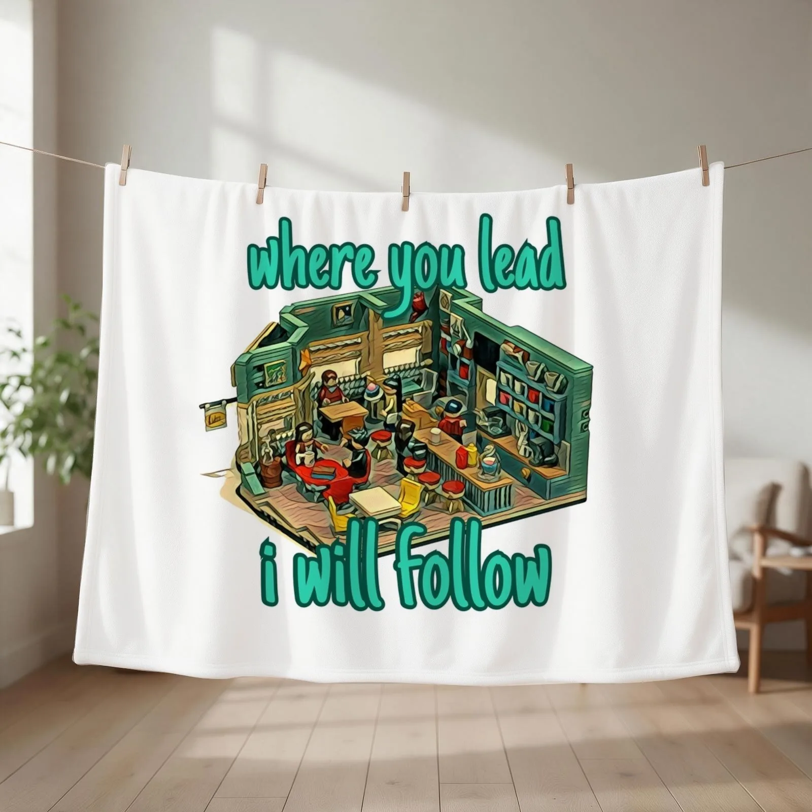 Favorite Diner - Where you lead I will follow Throw Blanket Furrys Decorative Sofa Tourist Cute Blankets