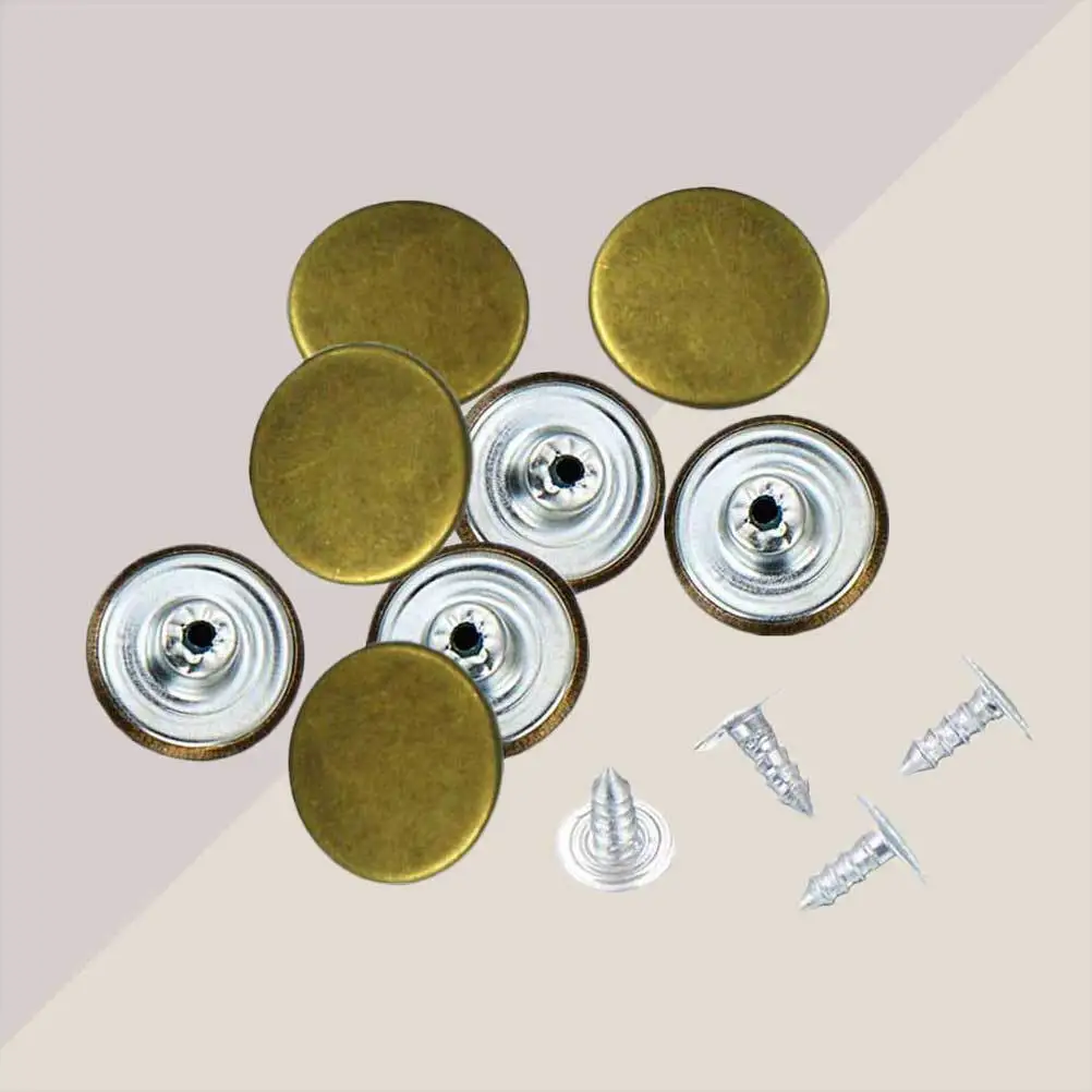 

40Sets Jeans Buttons Metal Snap Fasteners 17mm Bronze Rivet Durable Quick Install for Denim Bags Rucksack Bronze Button