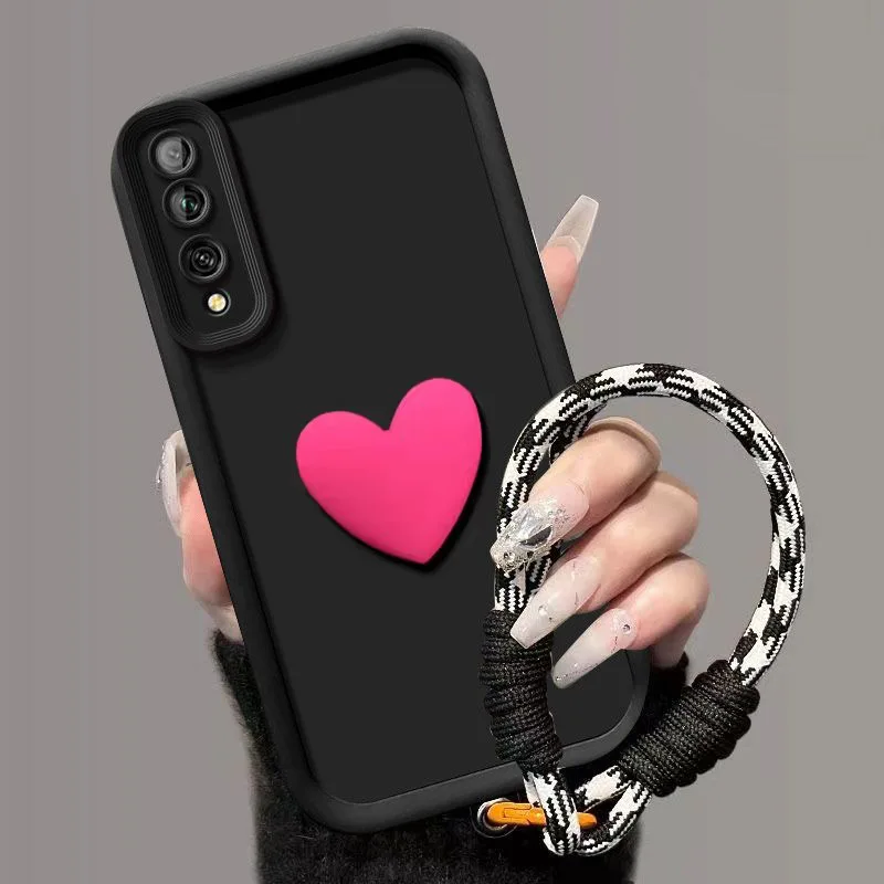 Para Huawei P20 Pro funda Huawei P30 funda de teléfono ELE-L29 ELE-L09 ELE-L04 funda de teléfono paquete completo mate amor corazón correa de mano cubierta