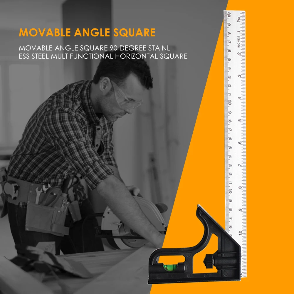 Adjustable Combination Square Right Angle Ruler Measuring Tools Measurement Height Limit Gauge Tools