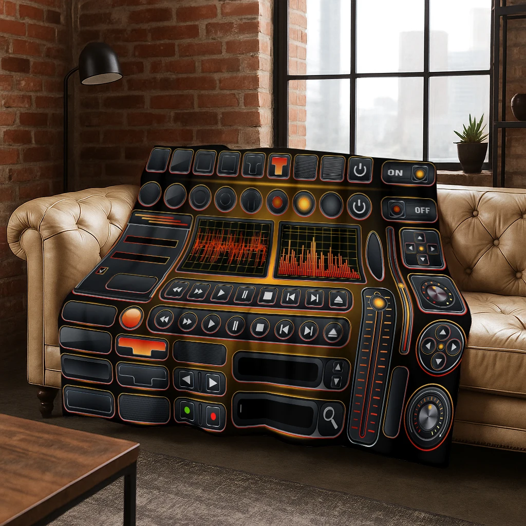 

DJ Screen Record Flannel Blanket,Warm and Cozy Soft Throw Blanket for Home Bedroom Bed Sofa Office Travel Picnic Cover Kid Gift