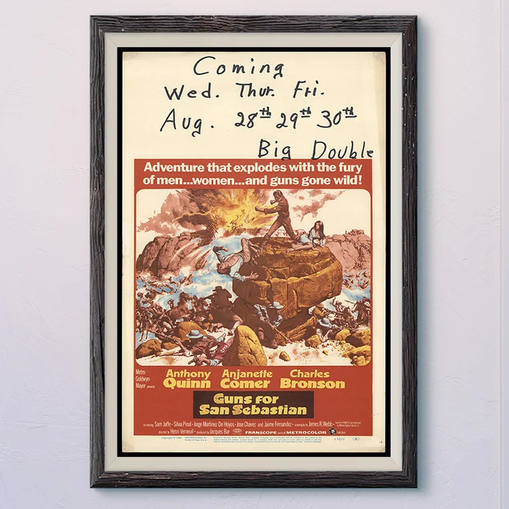 N129 GUNS FÜR SAN SEBASTIAN Vintage Klassische Film Wand Seide Tuch HD Poster Kunst Dekoration Geschenk