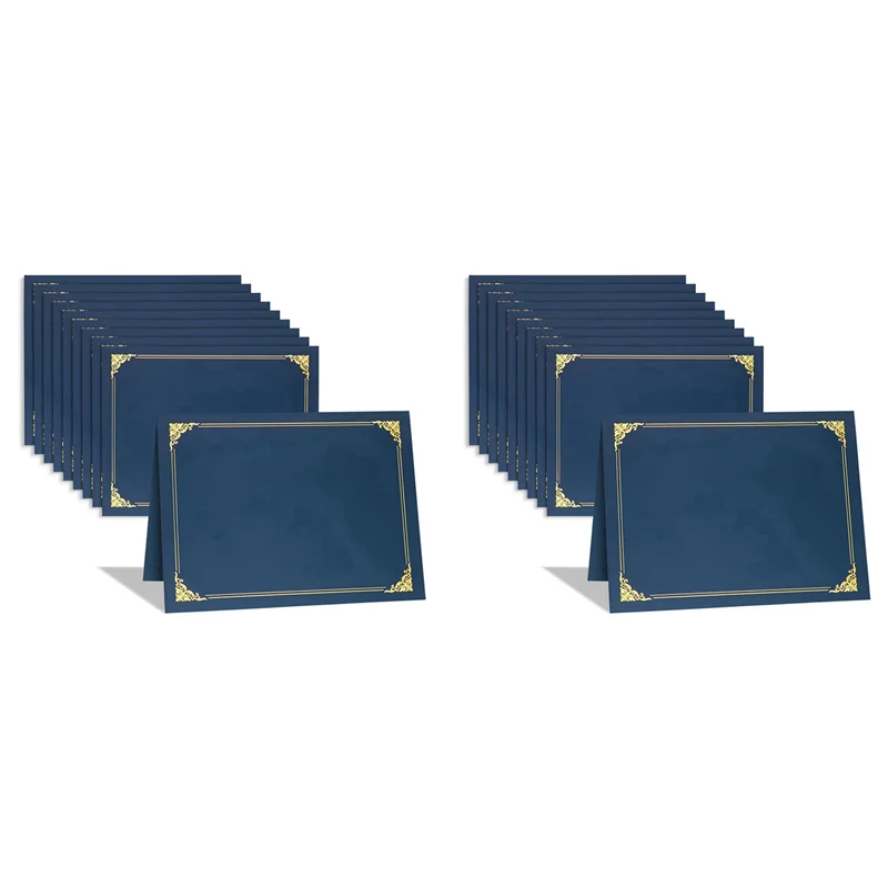 

Certificate Holders, 20 Packs Diploma Holders, Certificate Covers With Gold Foil Border For Letter Size 8.5X11 Inch-AT30