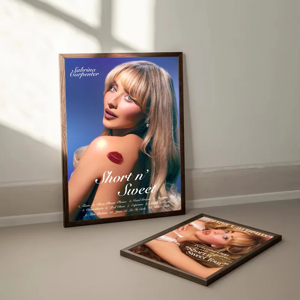 Modern Fashion Singer Sabrina Carpenter Poster Self-adhesive Art Waterproof Paper Sticker Coffee House Bar Room Wall Decor