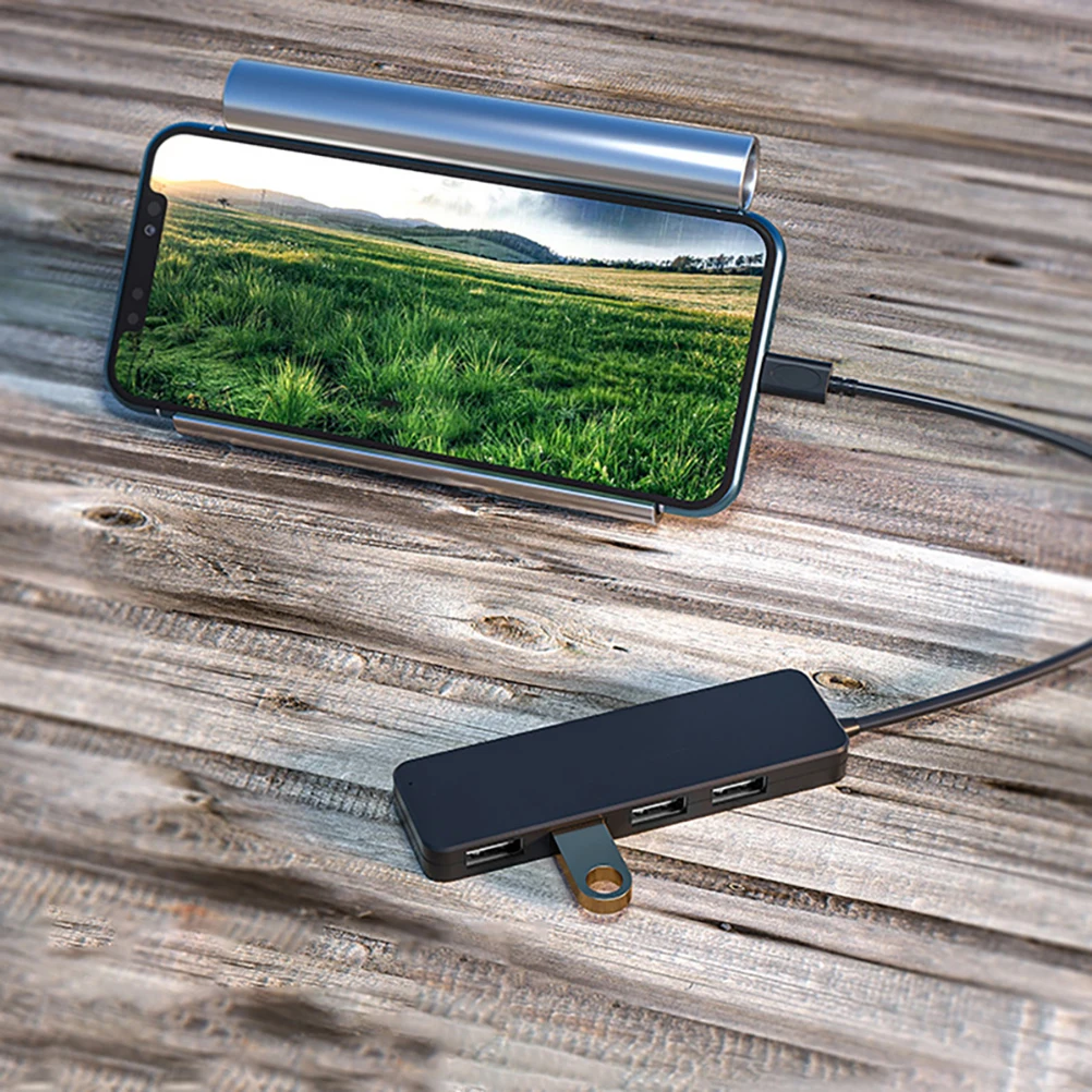 

4 Port USB Hub Data Transfer Adapter Laptop Desktop Extension ABS Material Plug Play Splitter Home Decor Wind Chime