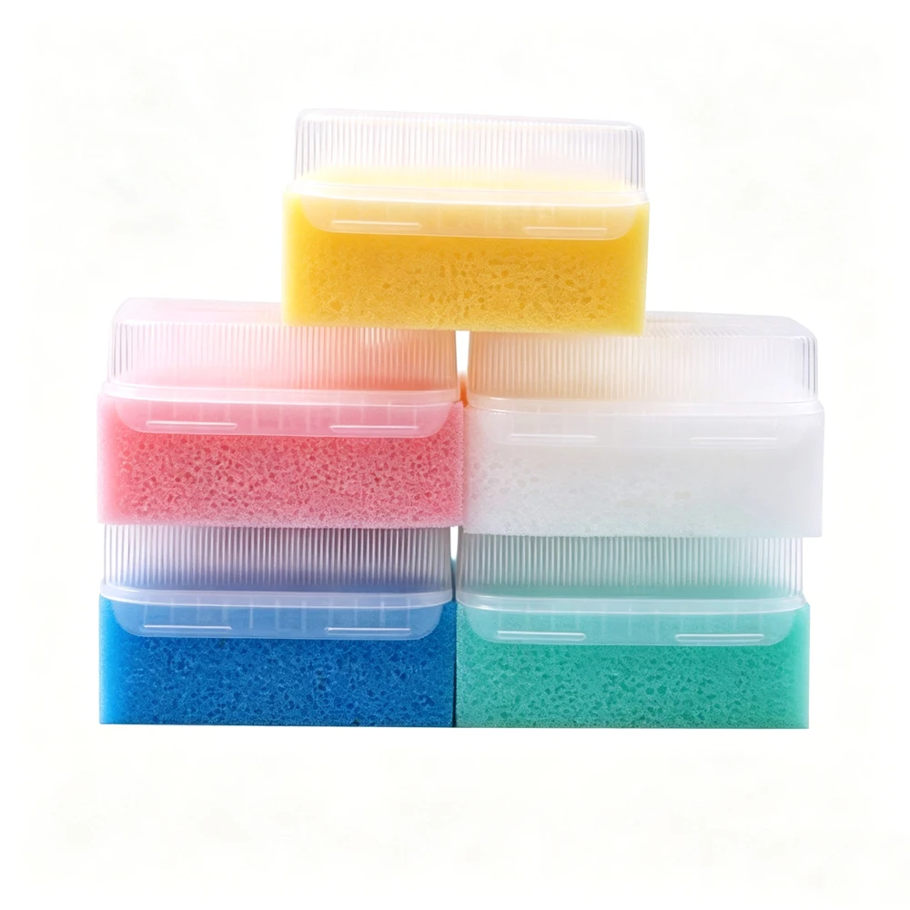 5pcs/pack Children Sensory Brush Baby Bath Sponge Brush Surgical Hands Denture Cleaning Brush 5 Color Sponge Scrub Bristle - view 3