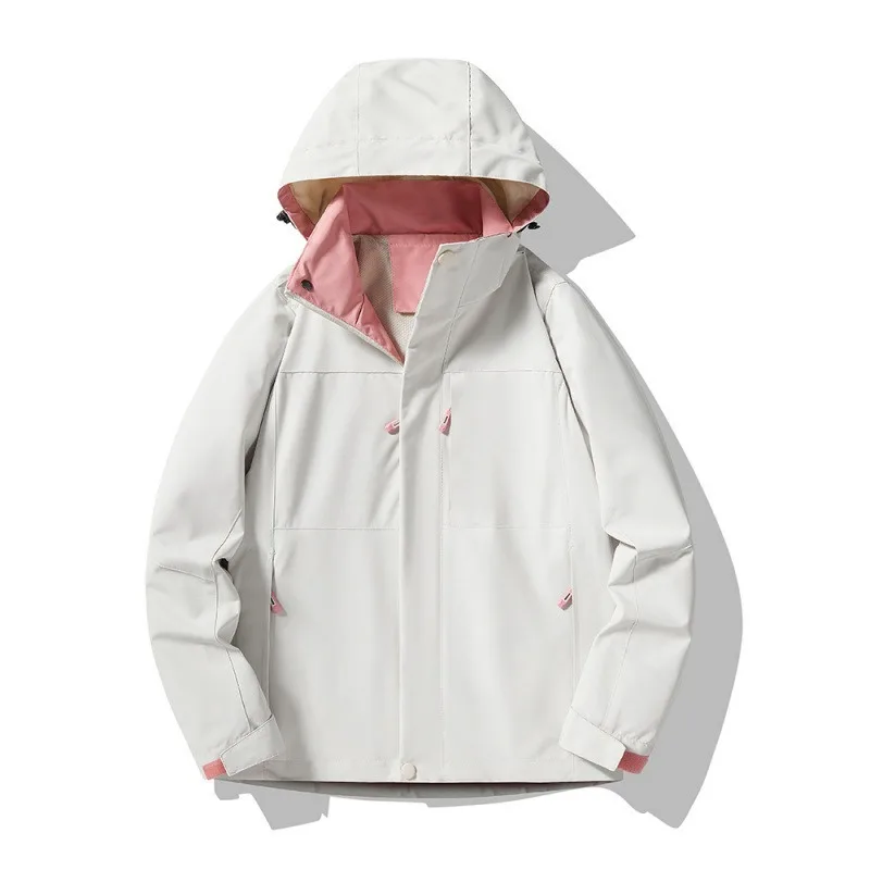Autumn Fashion Thin Windbreaker, Windproof Waterproof Jacket, Breathable Casual Hooded Soft Shell Mountaineering Suit for Women.